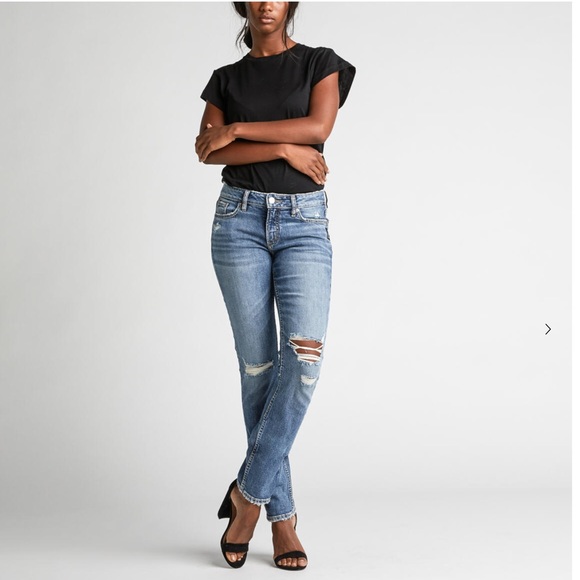 🆕SILVER JEANS CO.ELYSE STRAIGHT MID RISE CURVY (Sz 26/32) - Picture 2 of 13